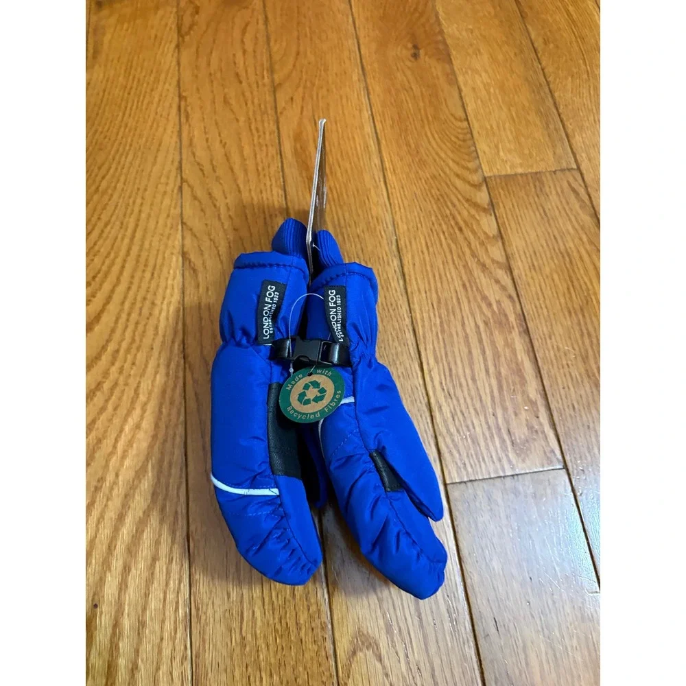 London Fog Boys Girls Royal Blue Winter Mittens Wind Resistant 4-6 Years NWT
